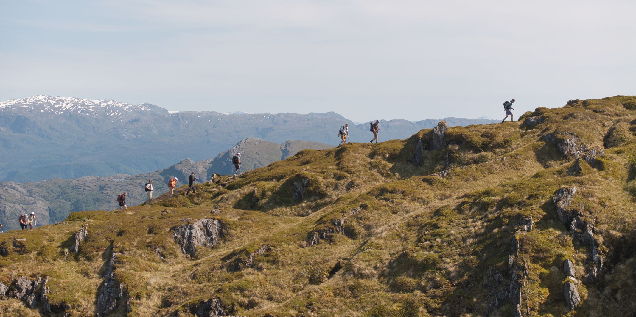 Climbing the 822m peak of Bruviknipa in Osterøy, near Bergen, Norway