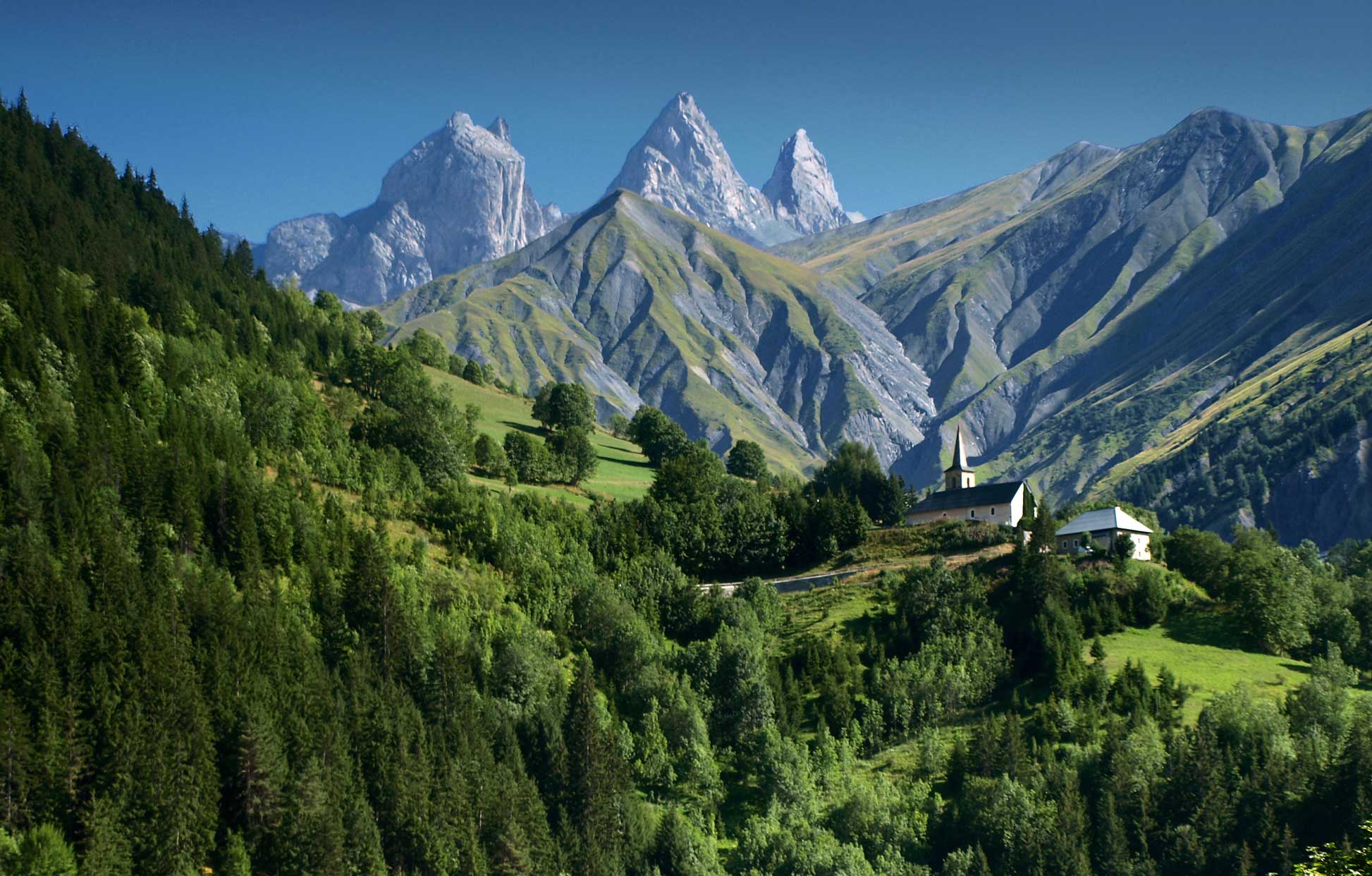 Aiguilles d'Arves, the tallest mountain in the Arves Massif in France