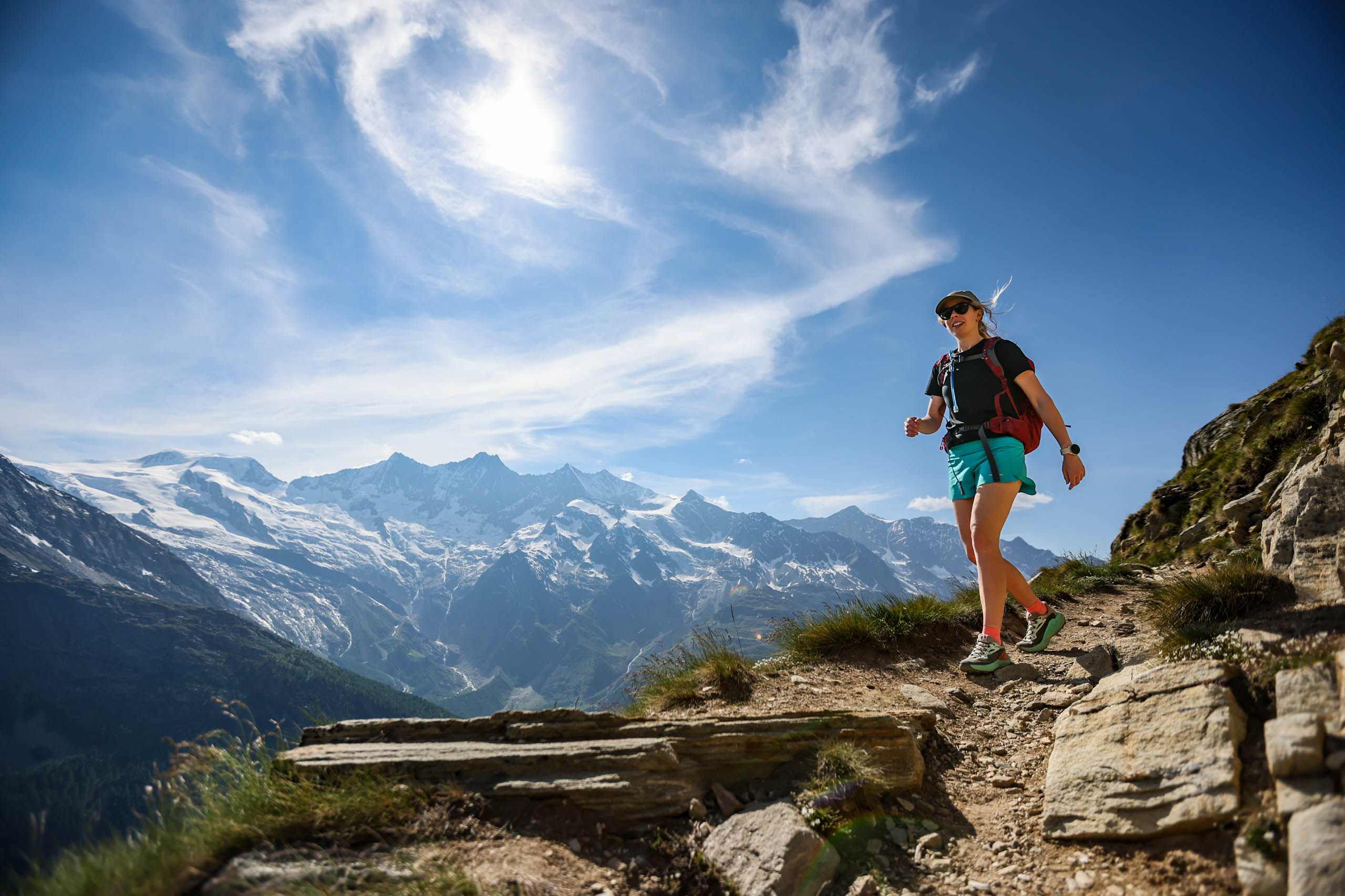 Hiking the mountains of Saastal Switzerland CREDIT Dave MacFarlane