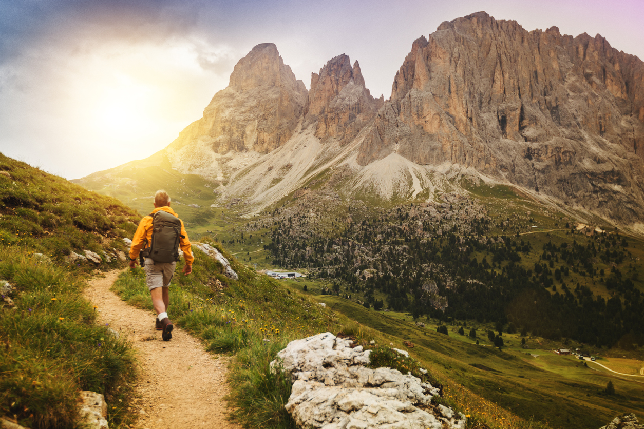 middle-aged-man-hiking-dolomites