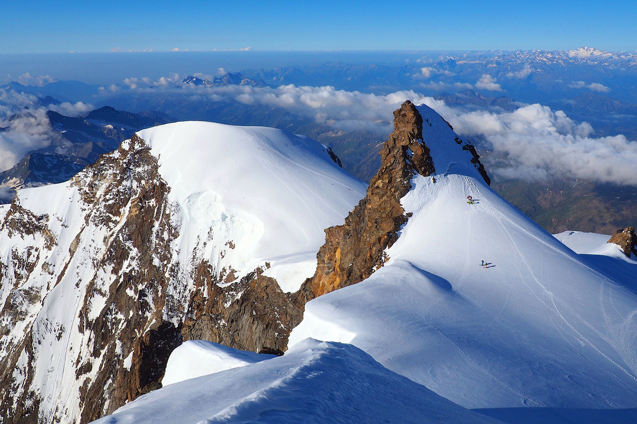 Scenic view of Corno Nero and Piramide Vincent in Monte Rosa Massif 