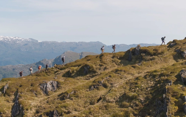 Climbing the 822m peak of Bruviknipa in Osteroy near Bergen. Picture credit M Creative Studio Helly Hansen 3