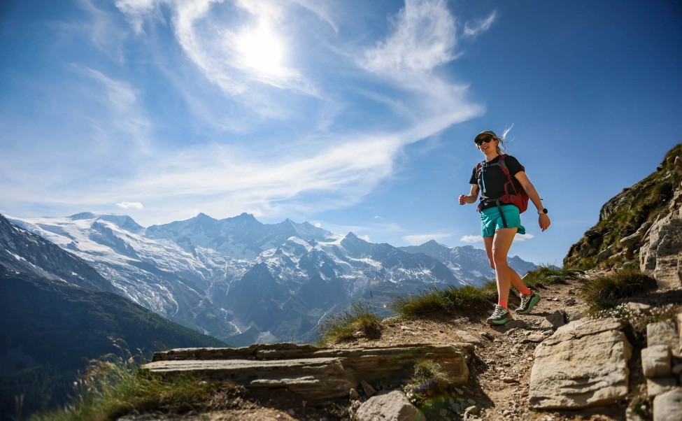 Hiking the mountains of Saastal Switzerland CREDIT Dave MacFarlane