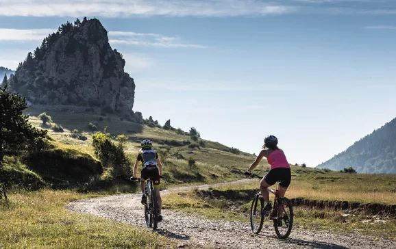 women cycling along cathar trail credit catalonia tourism cycling